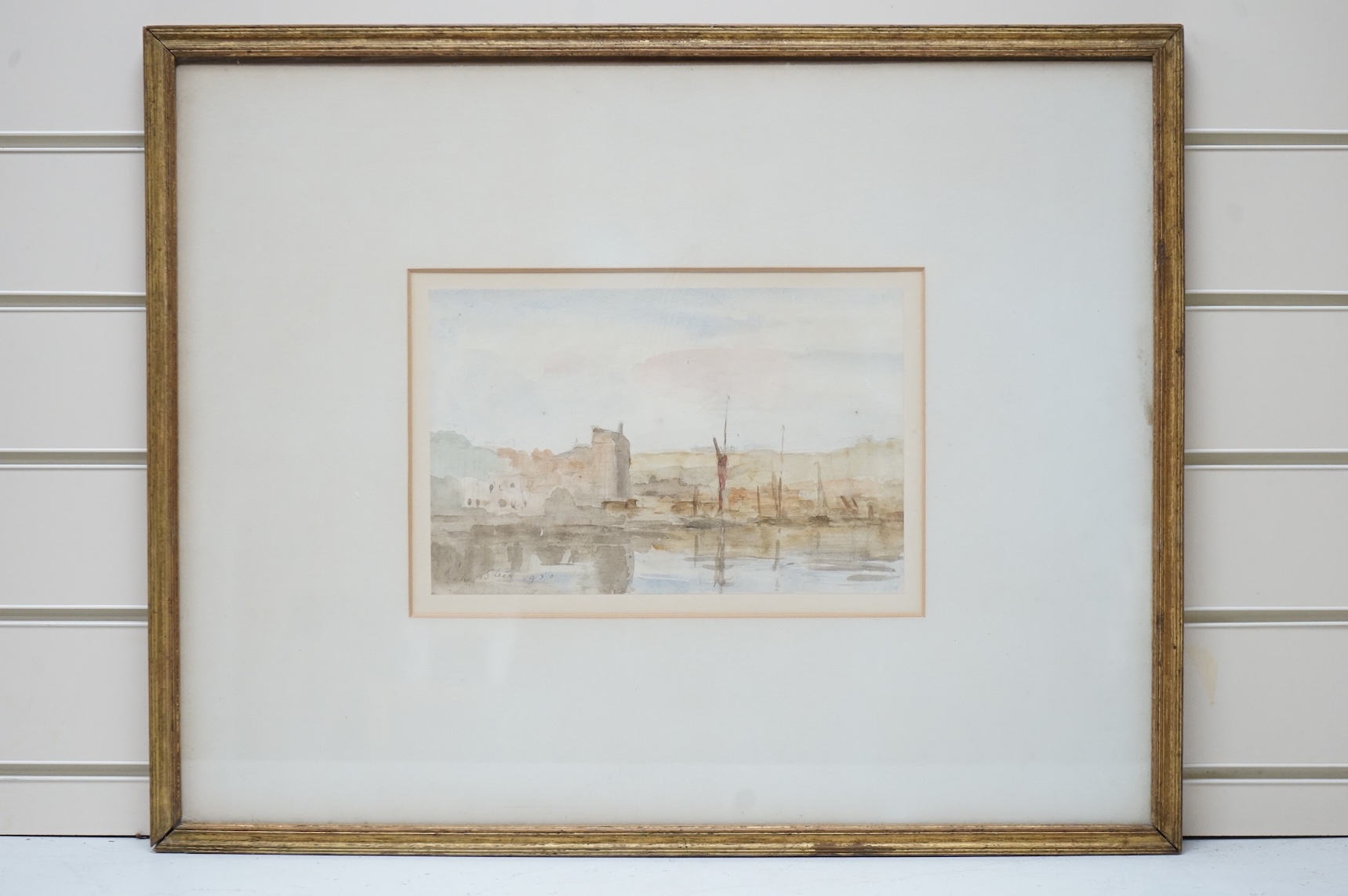 Philip Wilson Steer (1860-1942), Harbour view, signed and dated 1930, watercolour, 18 x 29cm